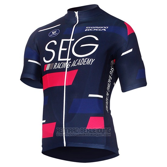 2017 Fahrradbekleidung SEG Racing Academy Blau und Rot Trikot Kurzarm und Tragerhose